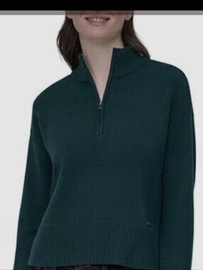DKNY Teal Half-Zip Turtleneck Sweater